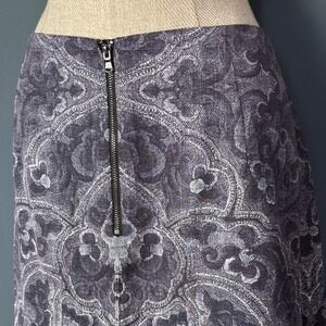 Kobi Halperin Jacquard Fringe Skirt |‎ Size 10 | Purple Eggplant MSRP $238